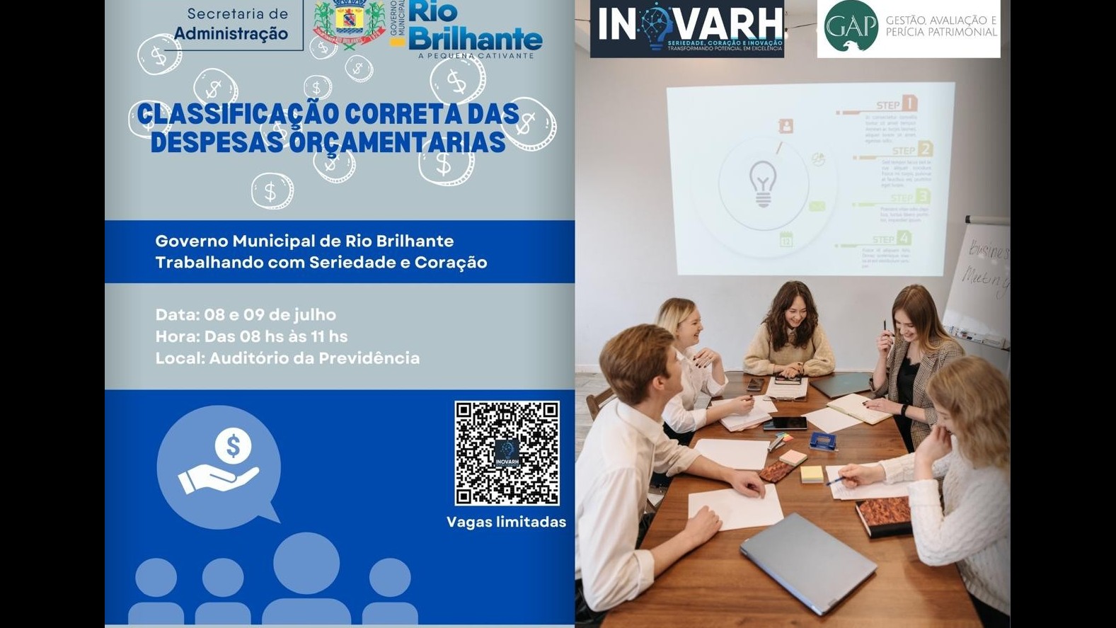 Governo Municipal de Rio Brilhante realizará treinamento “Classificação Correta das Despesas Orçamentarias” para seus servidores