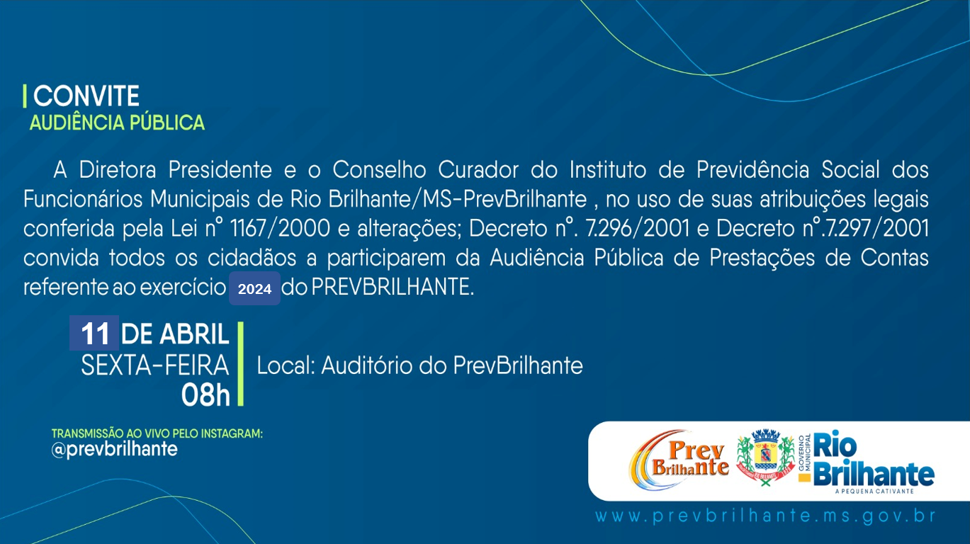 Audiência Pública de Prestação de Contas referente ao exercício de 2024