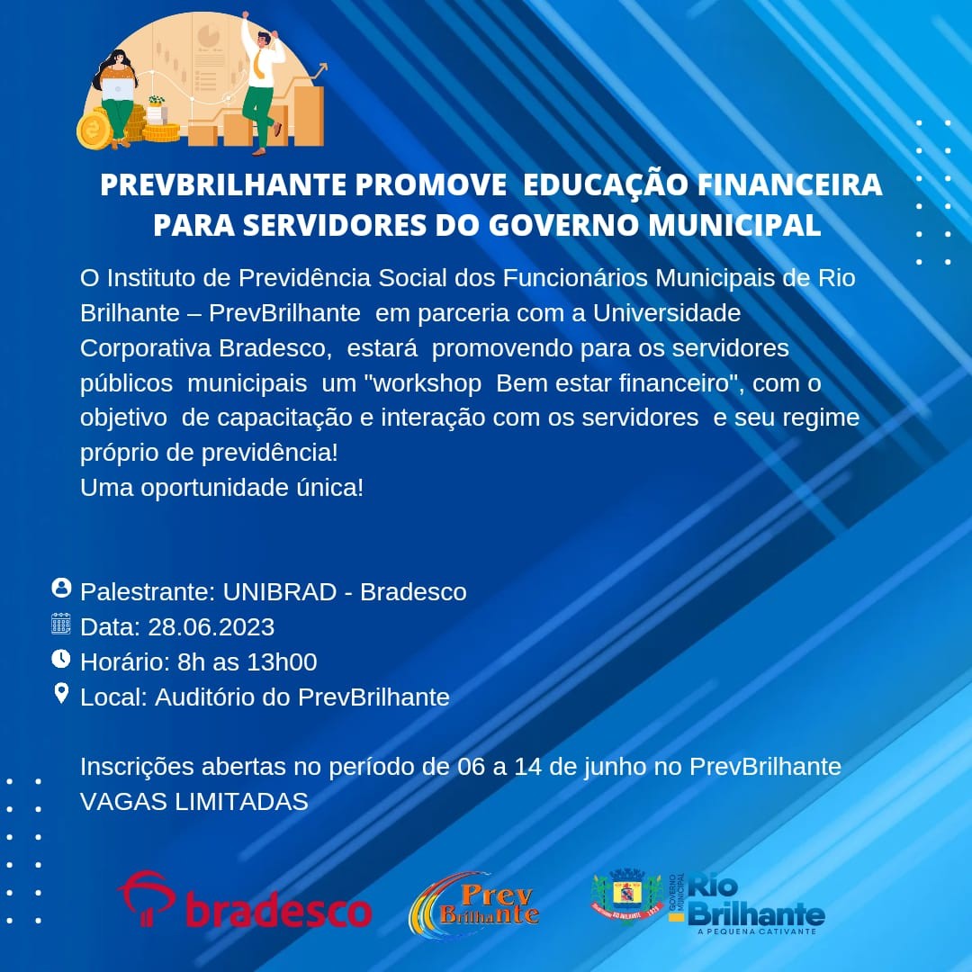 PREVBRILHANTE promove educação financeira para servidores do Governo Municipal