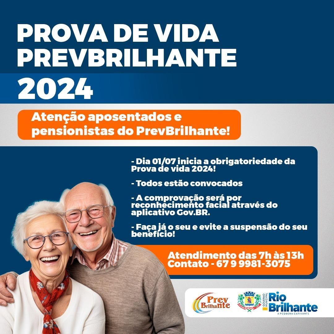 PREVBRILHANTE REALIZARÁ A PROVA DE VIDA DOS SEGURADOS APOSENTADOS E PENSIONISTAS 2024